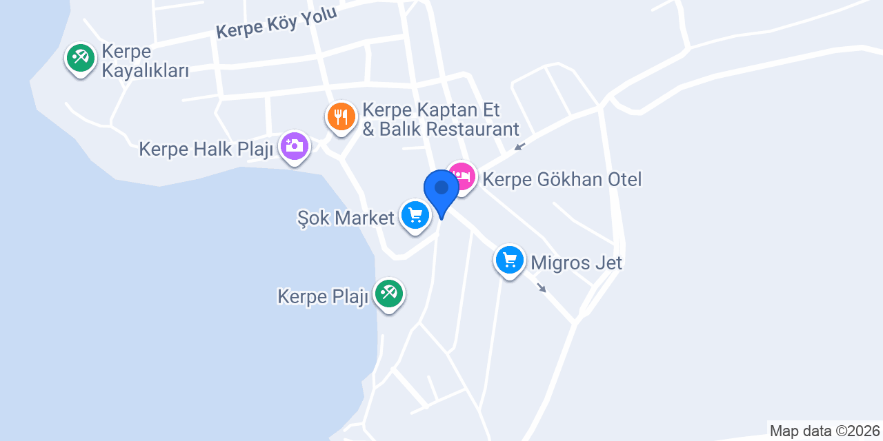 Kerpe Kervan Butik Otel konumu
