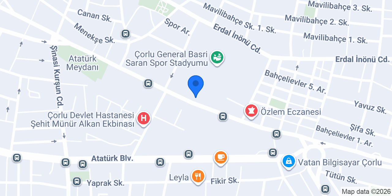 Çorlu Murat Sürücü Kursu konumu