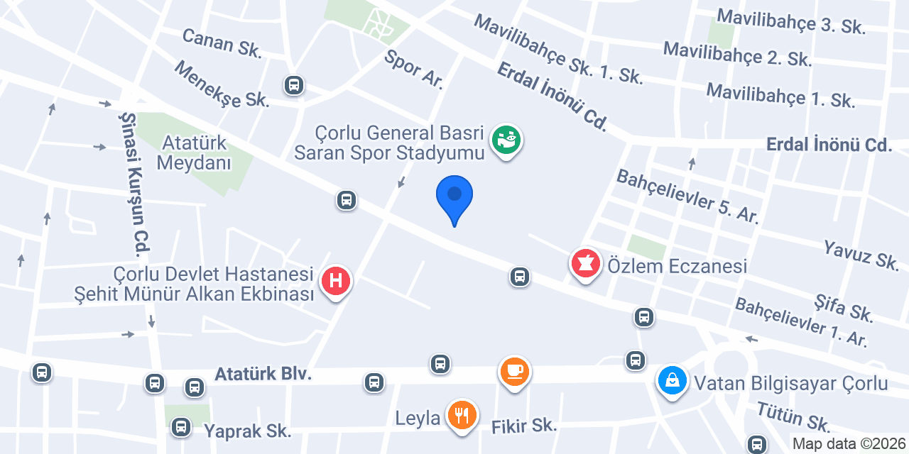 Şekerbank Çorlu Şubesi konumu