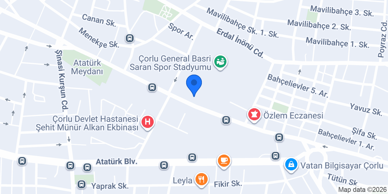 Akbank Çorlu Şubesi konumu