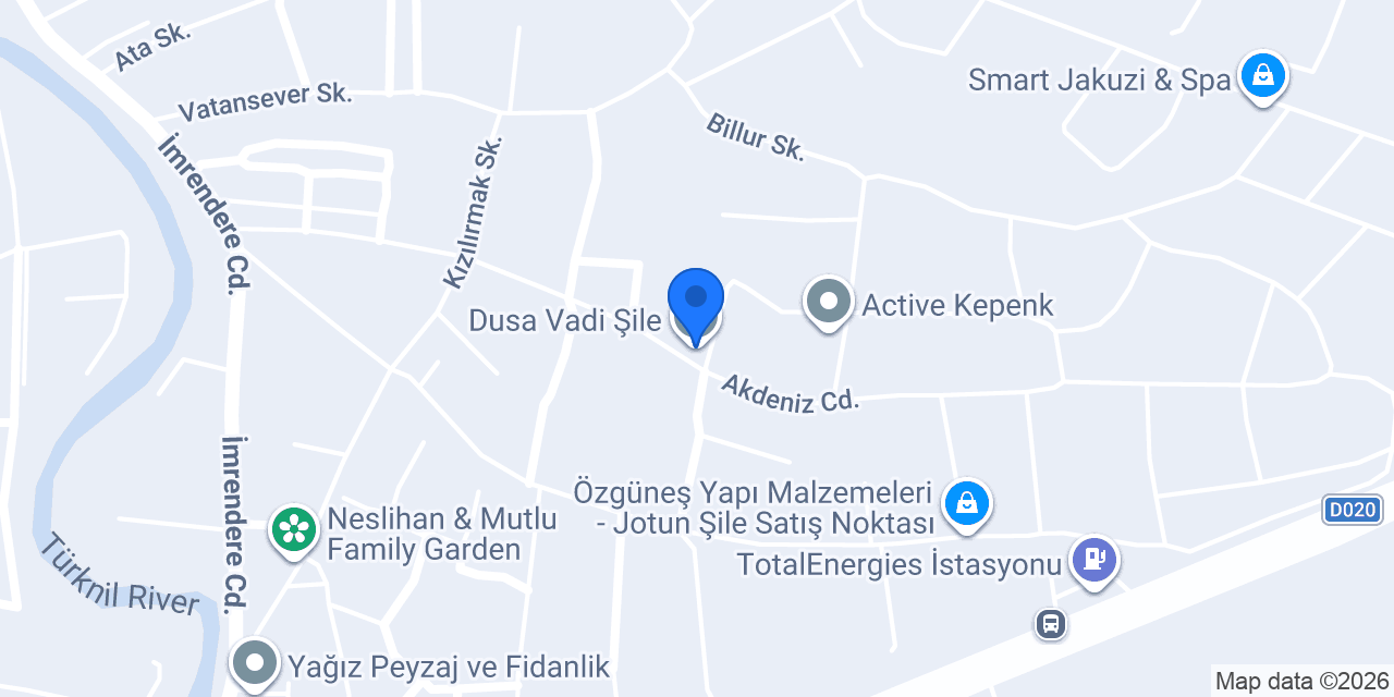 Dusa Vadi Şile konumu