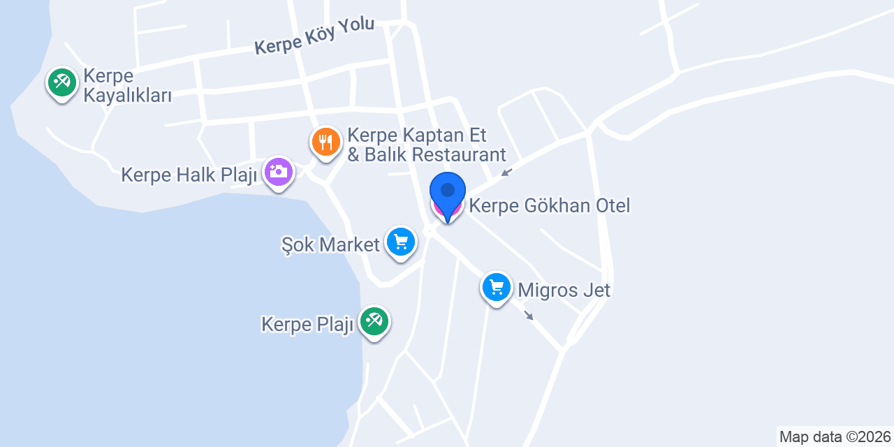 Kerpe Gökhan Otel konumu