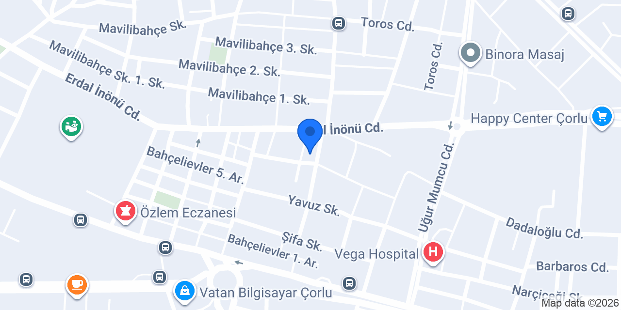 Çorlu Aküm konumu