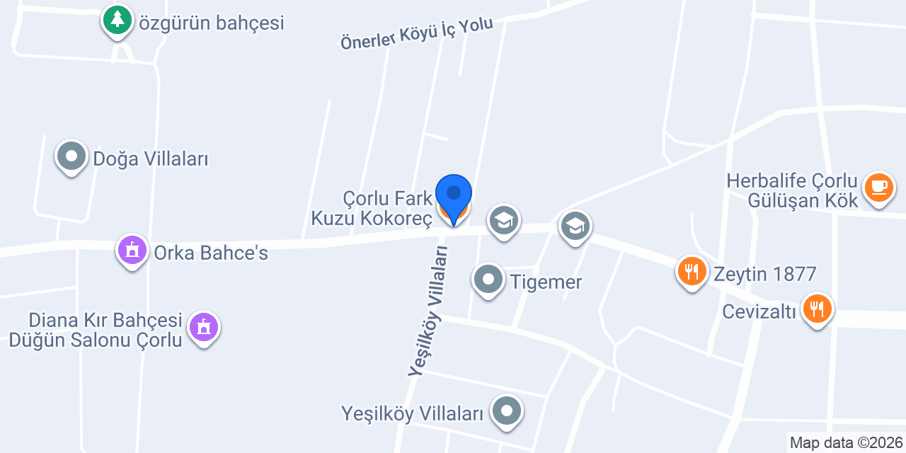 Çorlu Fark Kuzu Kokoreç konumu