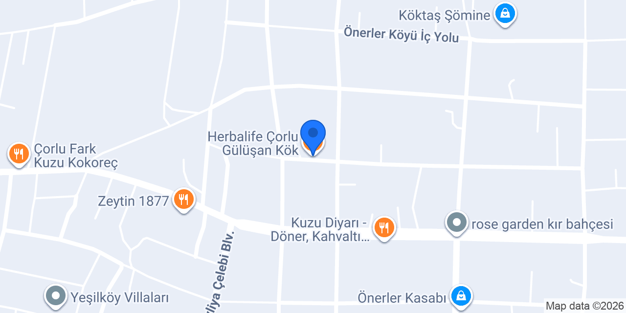 Herbalife Çorlu Gülüşan Kök konumu