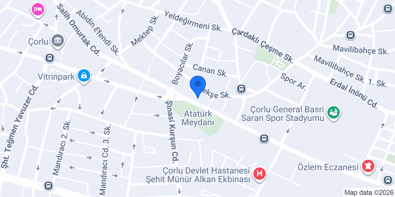 DenizBank Çorlu Çarşı Şubesi konumu