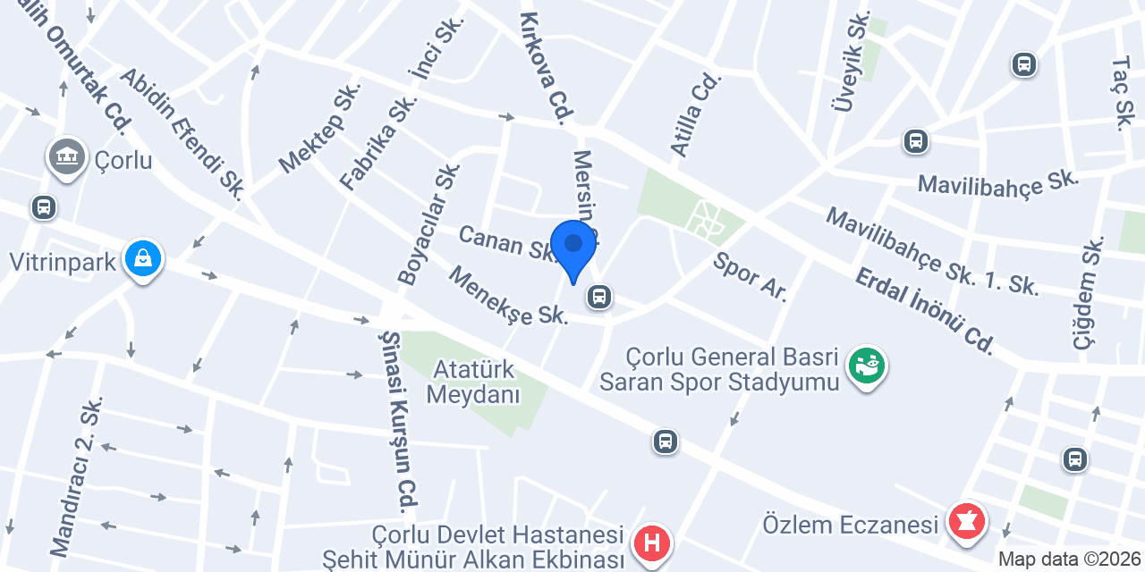 Çorlu Giyotin Cam Balkon Firması konumu