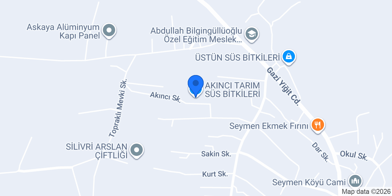 AKINCI TARIM SÜS BİTKİLERİ konumu