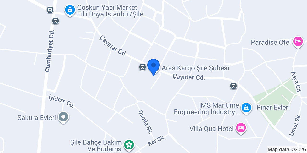 Aras Kargo Şile Şubesi konumu