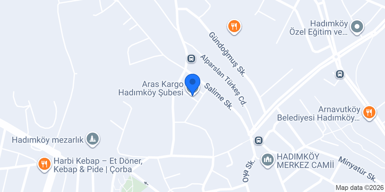 Aras Kargo Hadımköy Şubesi konumu