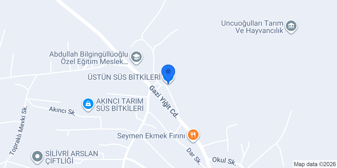 ÜSTÜN SÜS BİTKİLERİ konumu