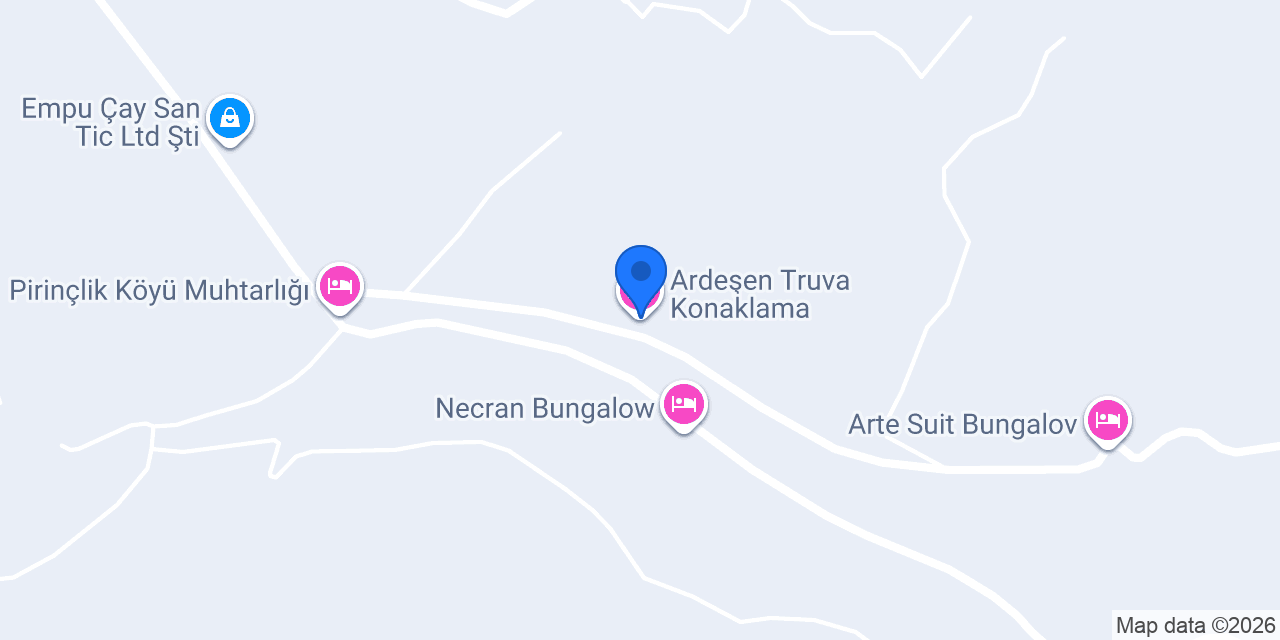 Ardeşen Truva Konaklama konumu