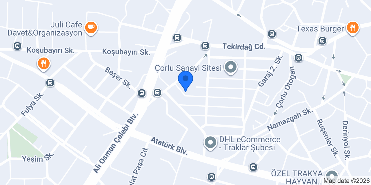ÇORLU YEDEK PARÇA DEPOSU konumu