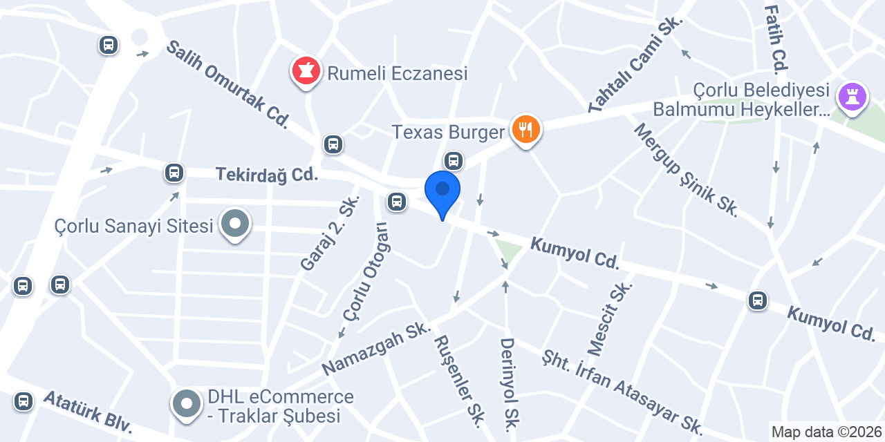 Çorlu Otogar Taksi koop. konumu