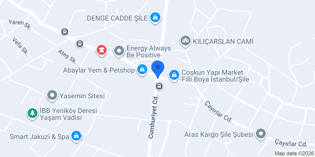 Şile’de Havuzcu konumu