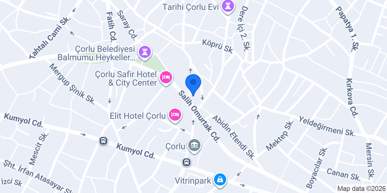 çorlu ehliyet Emin Sürücü Kursu konumu