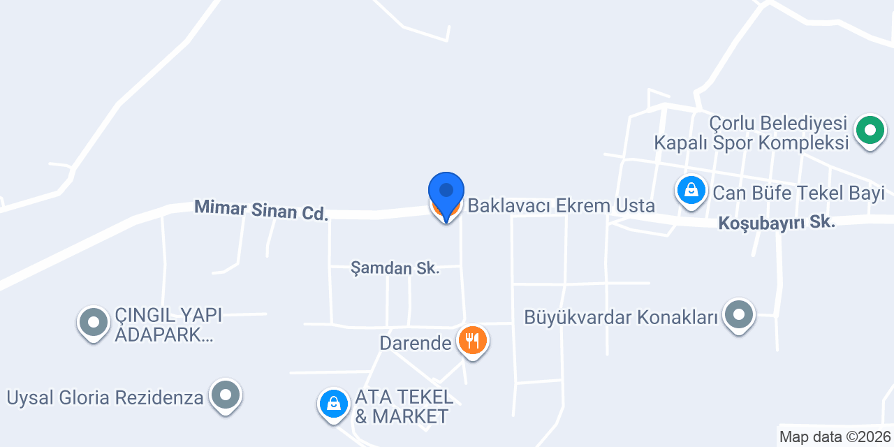 Baklavacı Ekrem Usta konumu