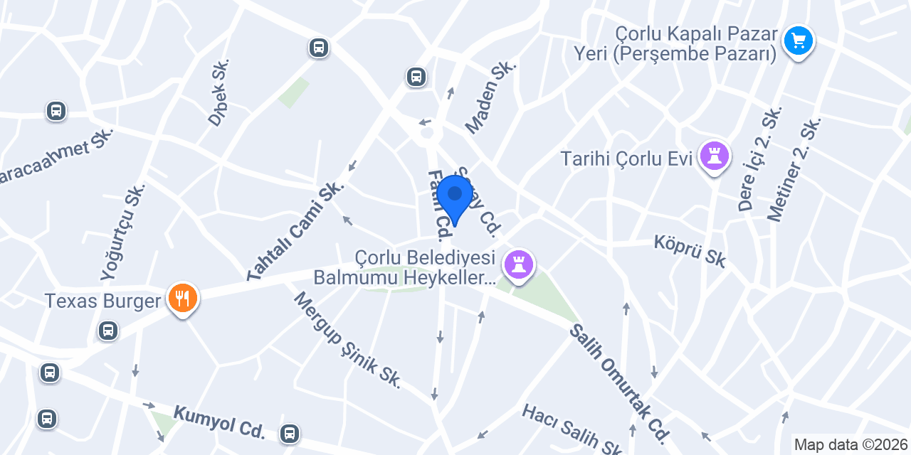 Çorlu Galoş İmalat konumu