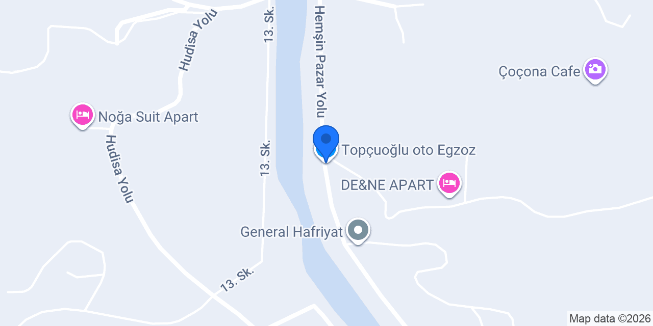 Topçuoğlu oto Egzoz konumu