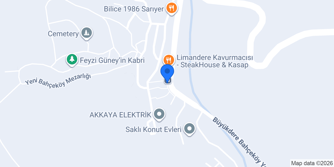 Meşhur Sarıyer börekçisi bahçeköy şubesi konumu