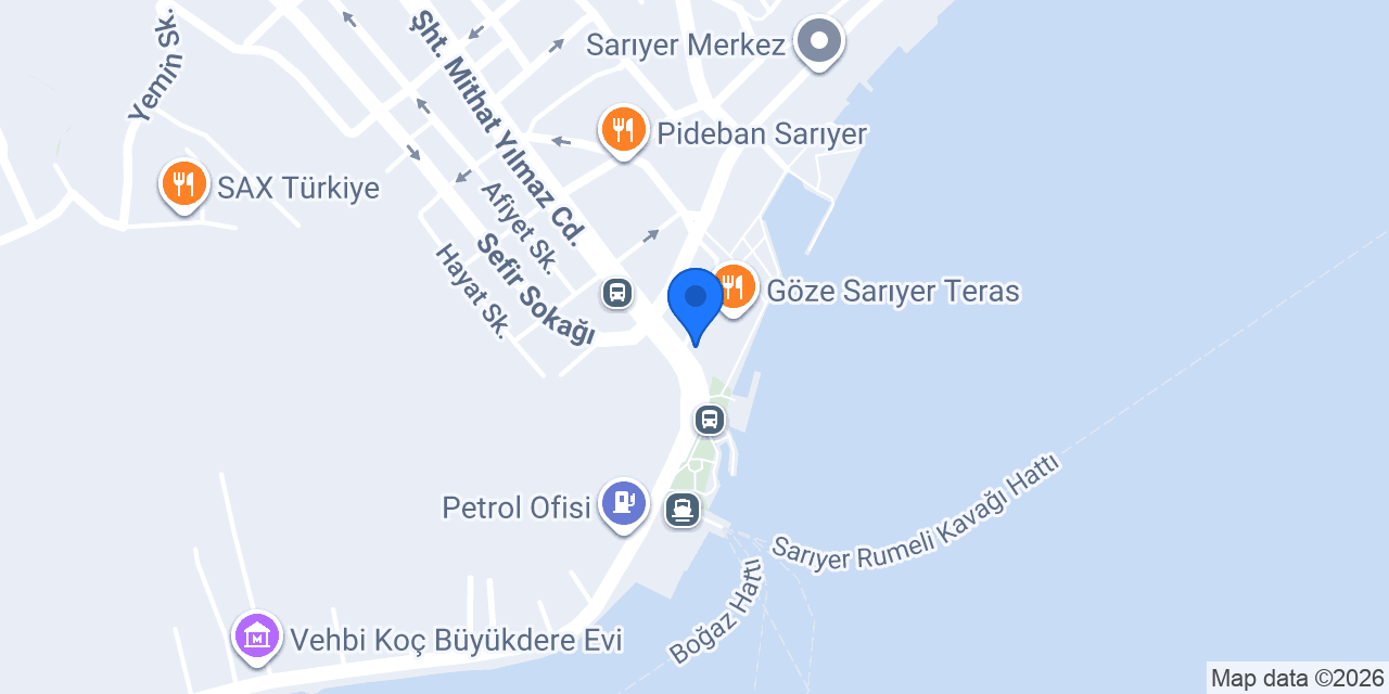 Garanti BBVA Sarıyer Şubesi konumu