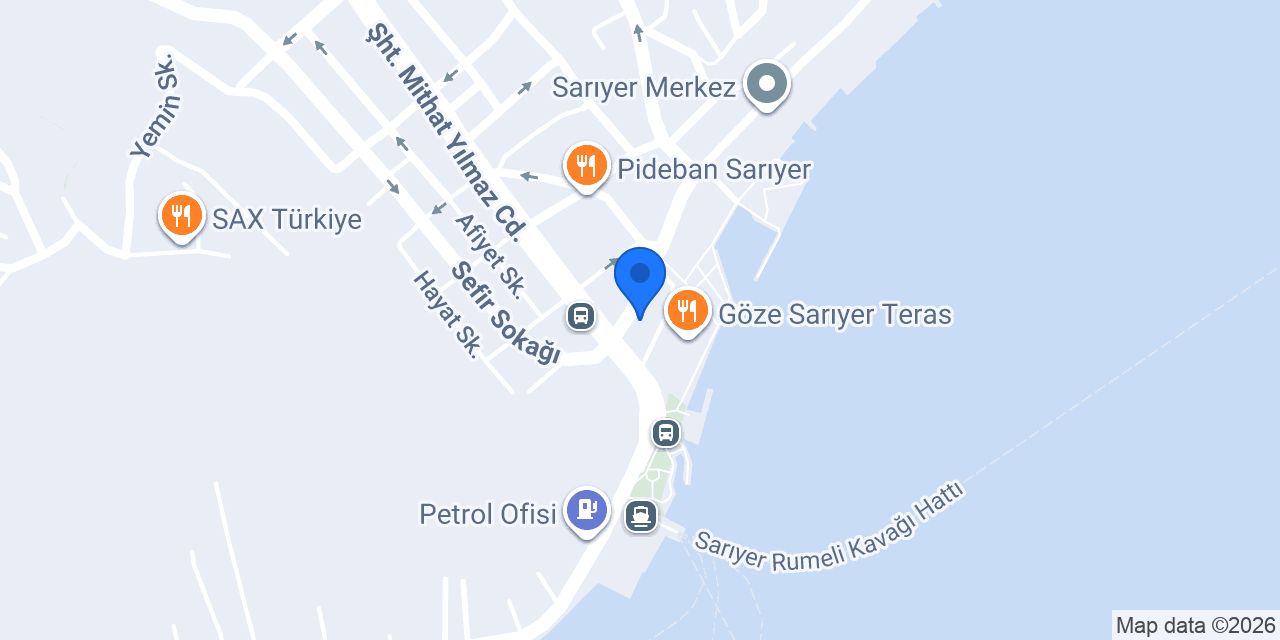 Gündüzoğlu Baklavaları Sarıyer konumu