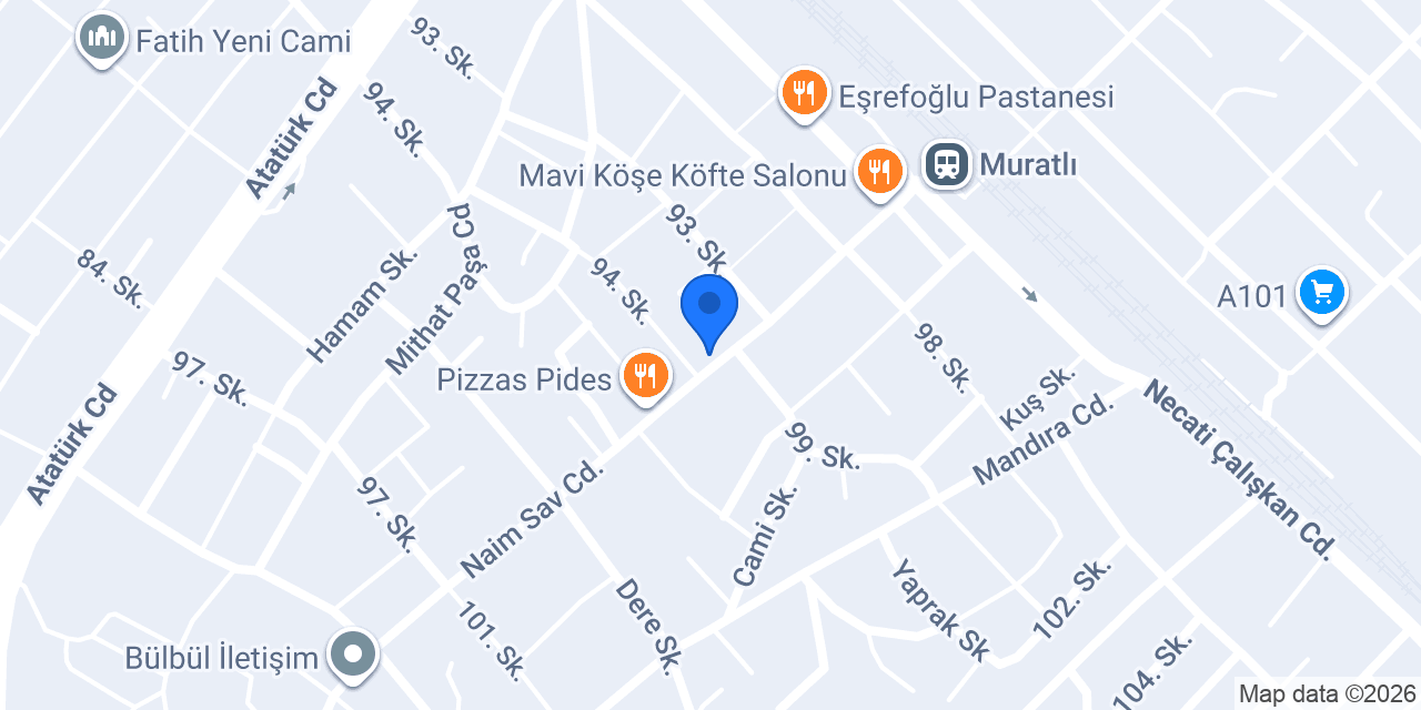 Muratlı Muradiye Mahallesi Muhtarlığı konumu