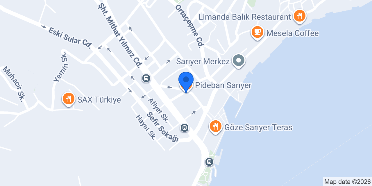 Pideban Sarıyer konumu
