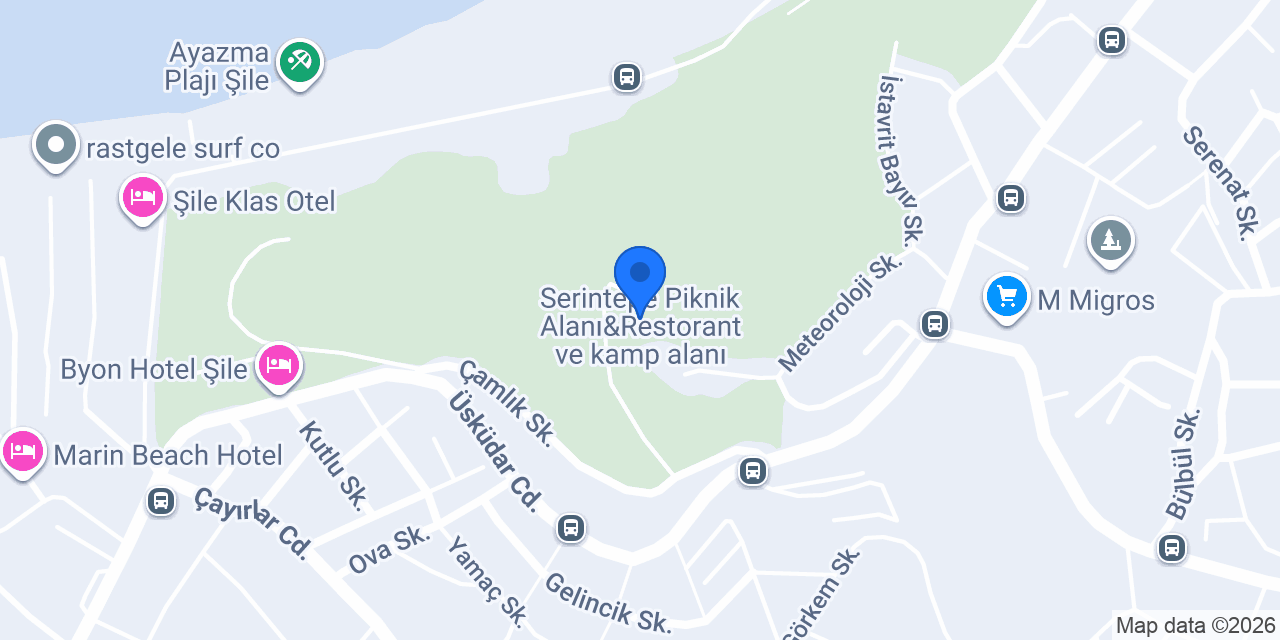 Serintepe Piknik Alanı&Restorant ve kamp alanı konumu