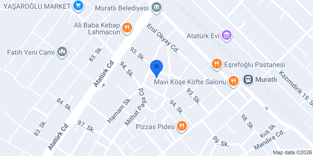 TESKİ Muratlı Şube Müdürlüğü konumu