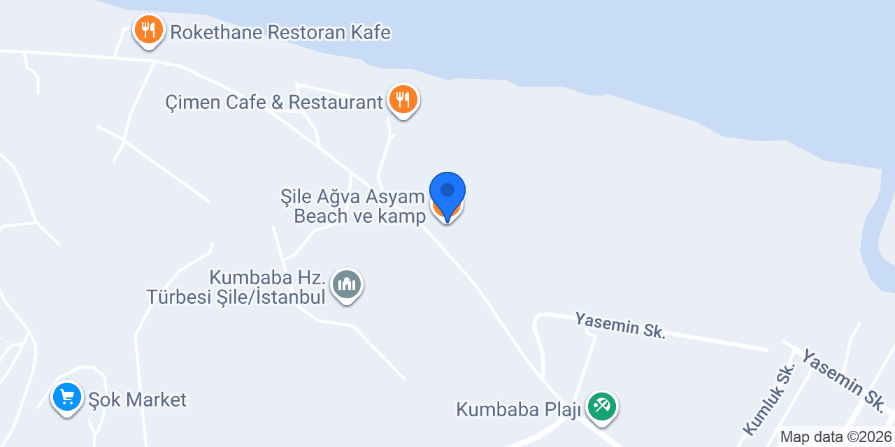 Şile Ağva Asyam Beach ve kamp konumu