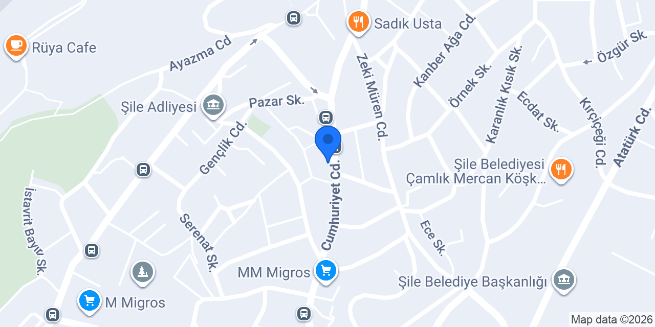 Tatbak Şile Şubesi konumu