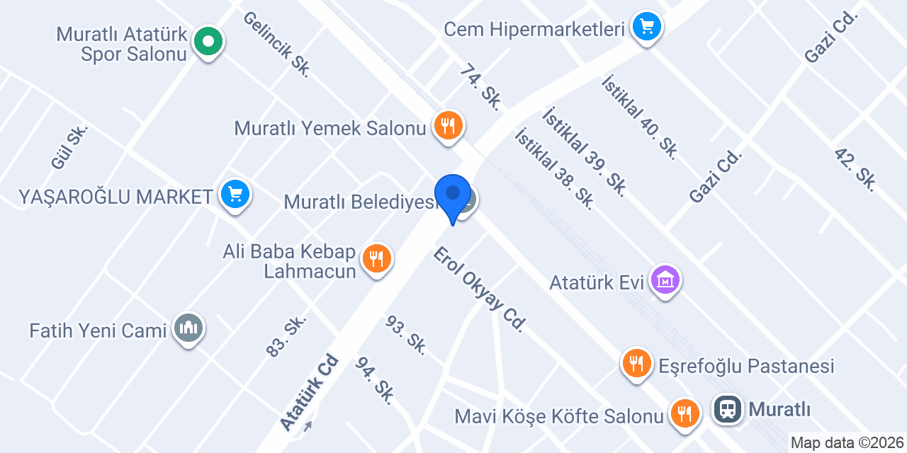 Ata Optik - Muratlı Mağazası konumu