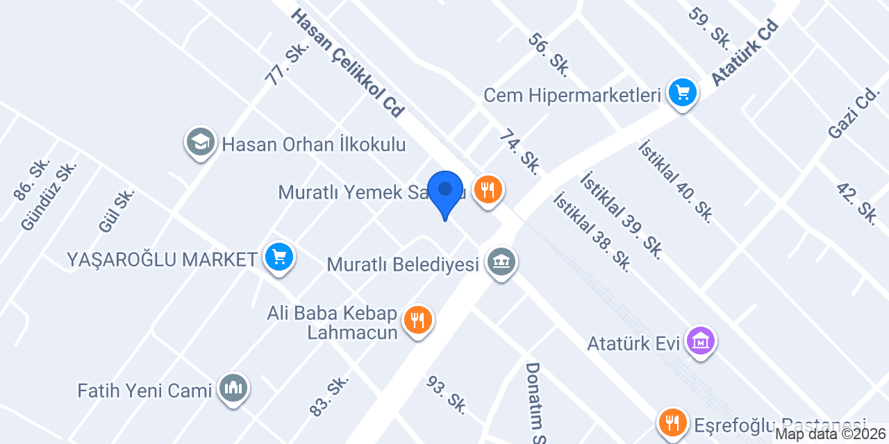 Otokurtarıcı ve çekiciYediemin Çelikkol Otoparkı Muratlı Tekirdağ konumu