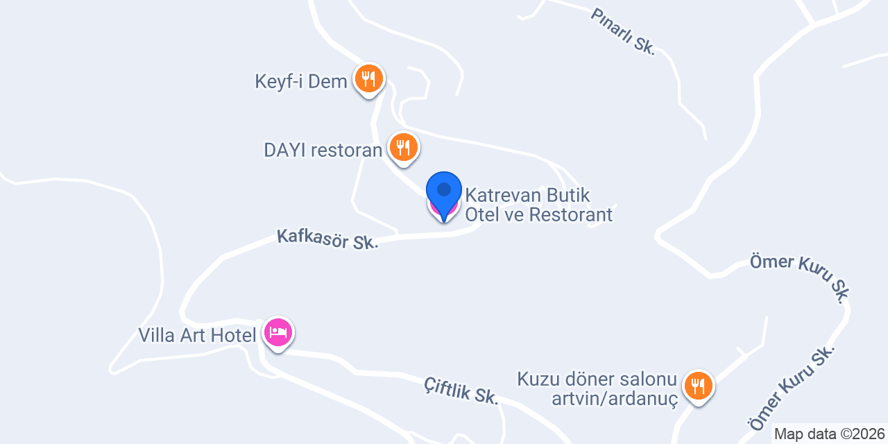 Katrevan Butik Otel ve Restorant konumu