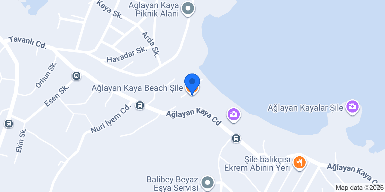 Ağlayan Kaya Beach Şile konumu