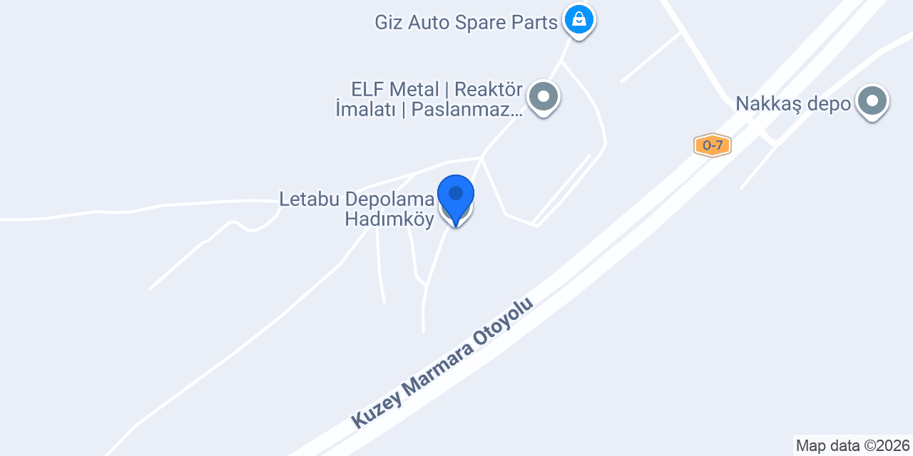 Letabu Depolama Hadımköy konumu
