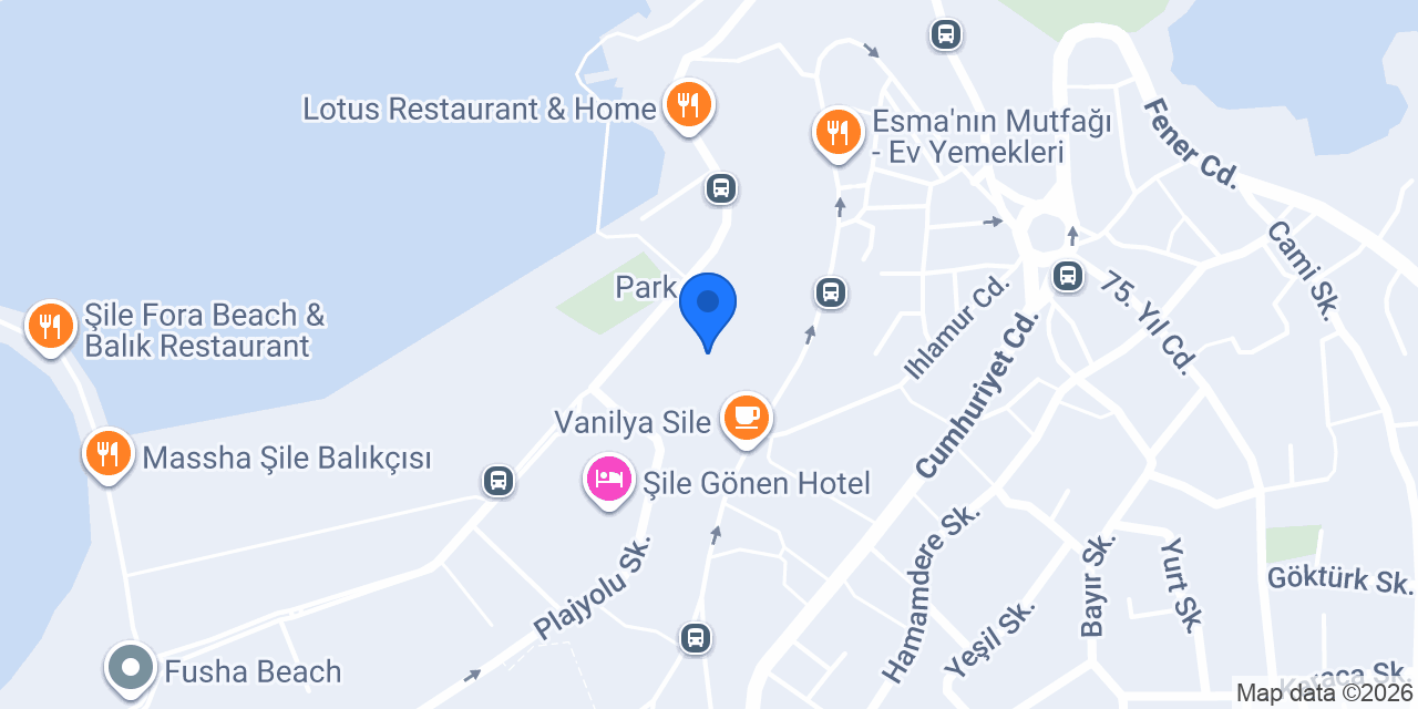 Rüya Otel Şile konumu