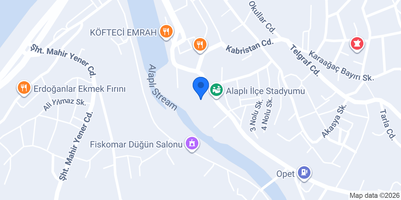 Alaplı İtfaiye Müdürlüğü konumu