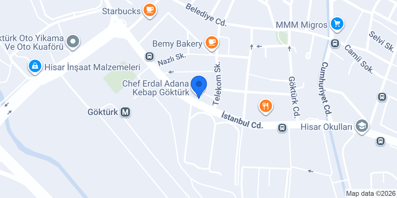 Halkbank Göktürk Şubesi konumu