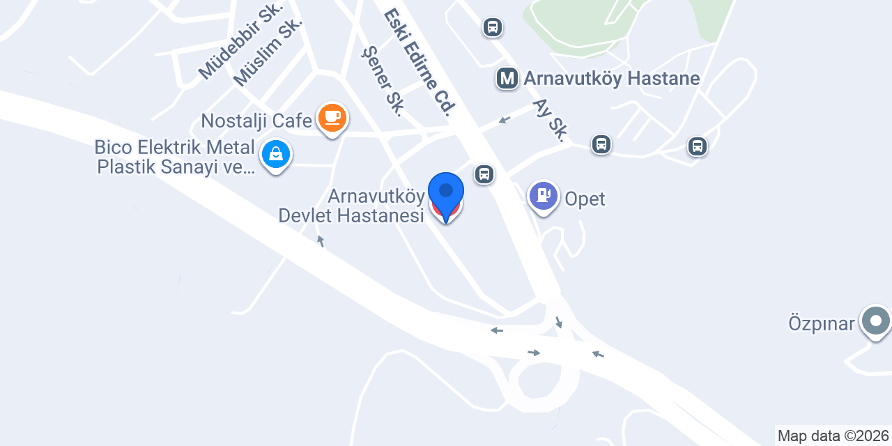 Arnavutköy Devlet Hastanesi konumu