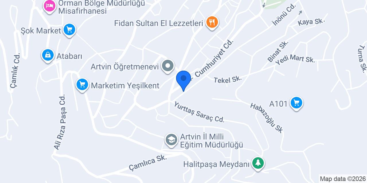 Halkbank Artvin Şubesi konumu