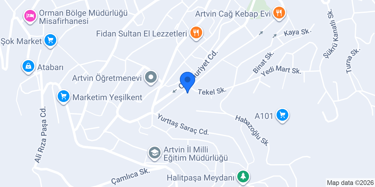 Yapı Kredi - Artvin Şubesi konumu