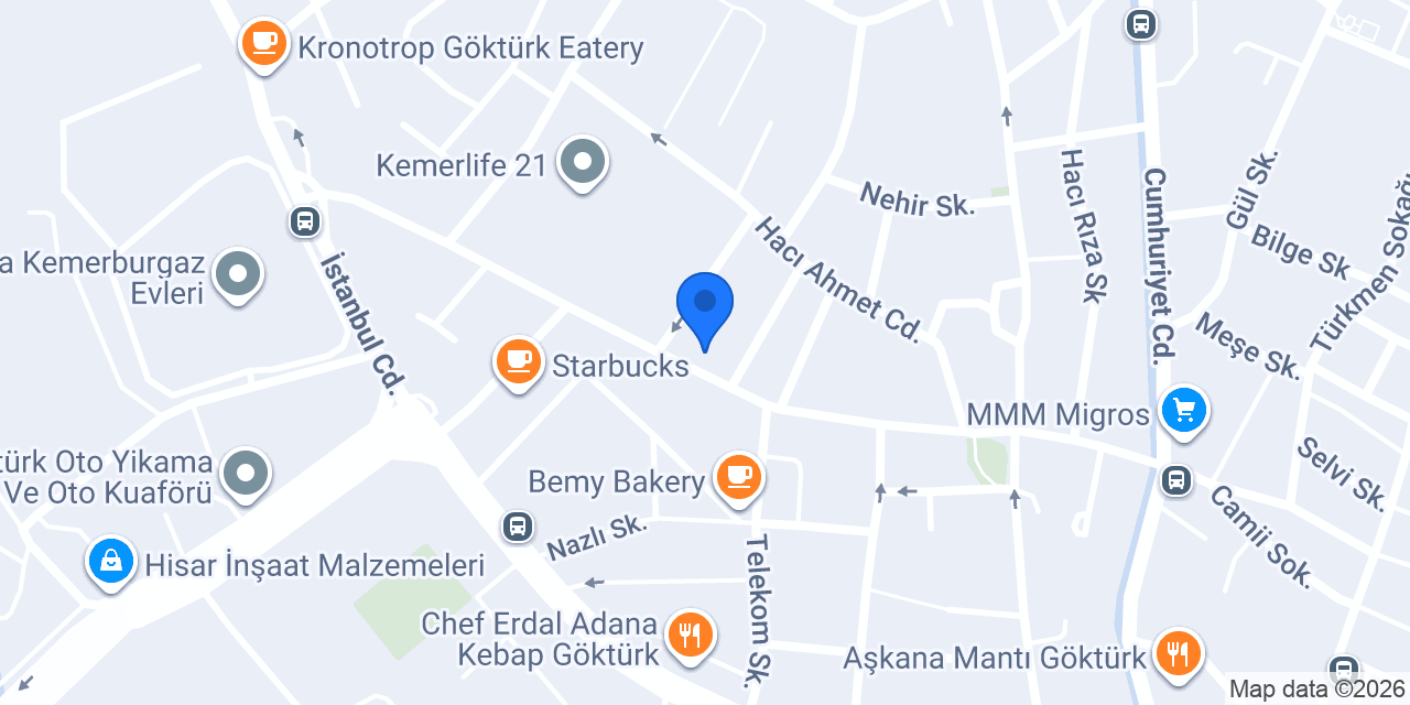 Zen Göktürk Diş Kliniği konumu