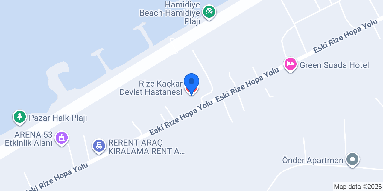 Rize Kaçkar Devlet Hastanesi konumu