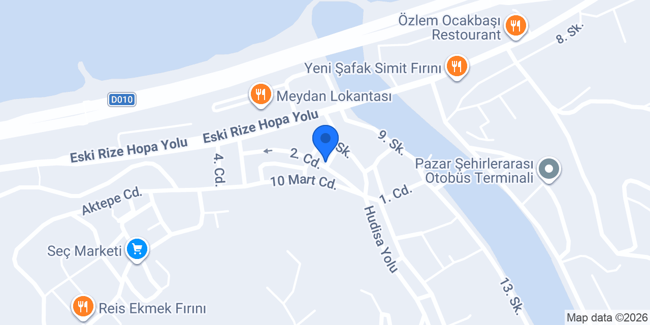 Pazar Av Market konumu