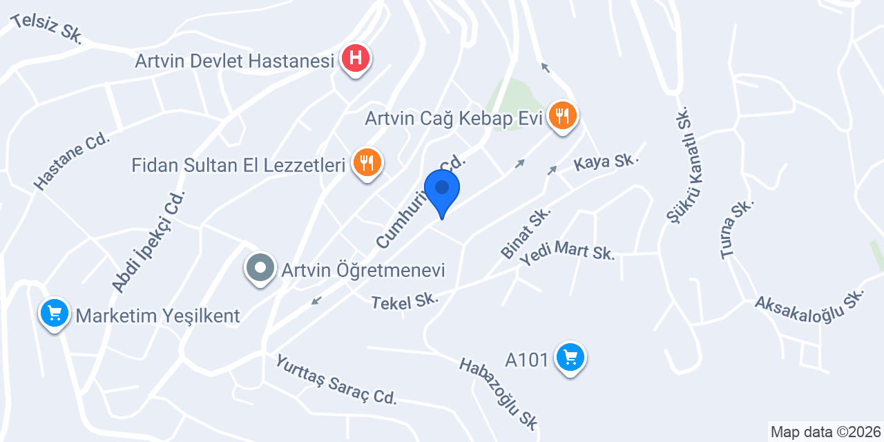 Akbank Artvin Şubesi konumu