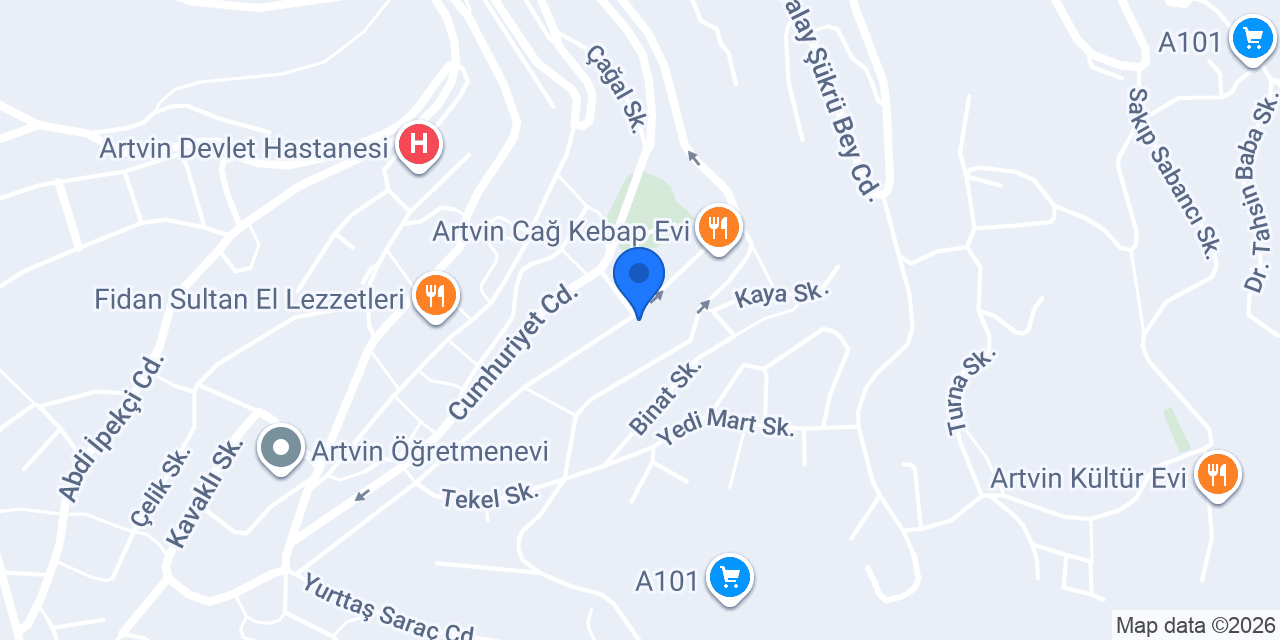 Artvin Noterliği konumu