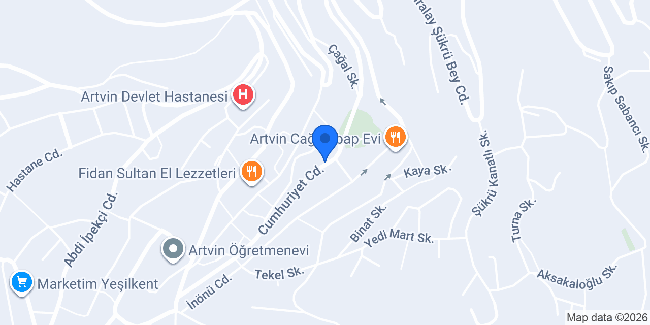Gündoğdu Mobilya Artvin konumu