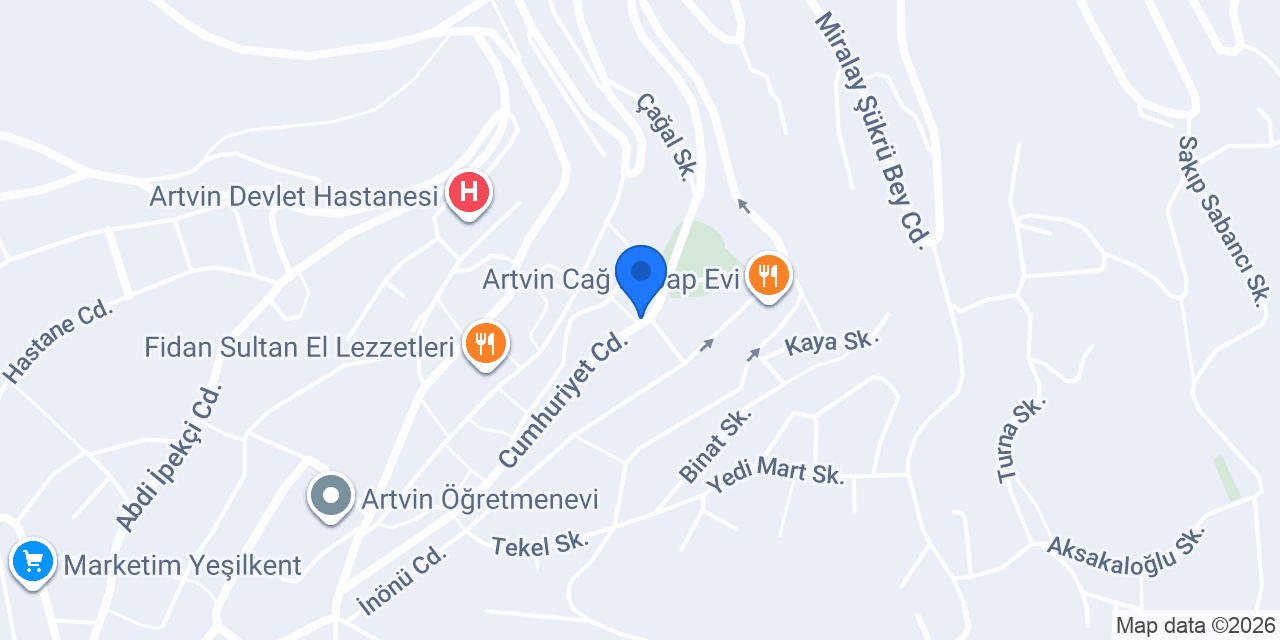 VakıfBank Artvin Şubesi konumu
